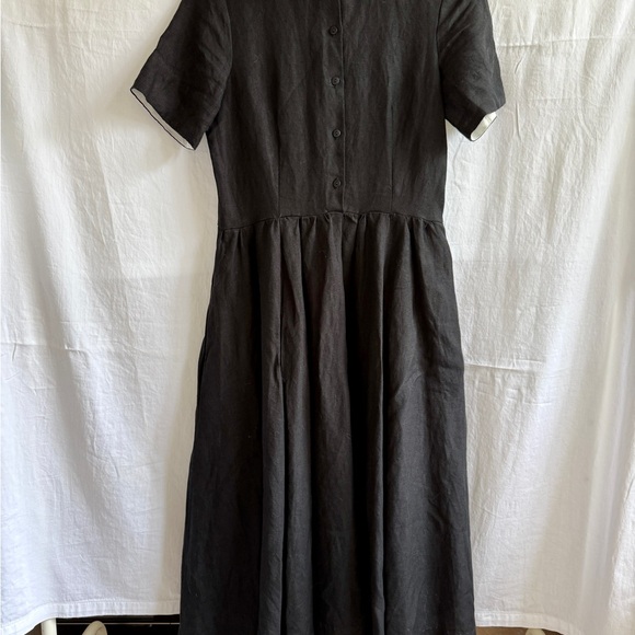 Son de Flor Dresses & Skirts - Son de Flor Linen Classic Black Short Sleeve Dress